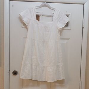 Copper Key White Ruffled Tiered Sundress